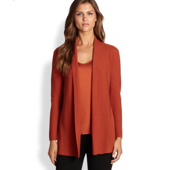 Eileen Fisher Sweaters - Eileen Fisher Orange knitted Cardigan